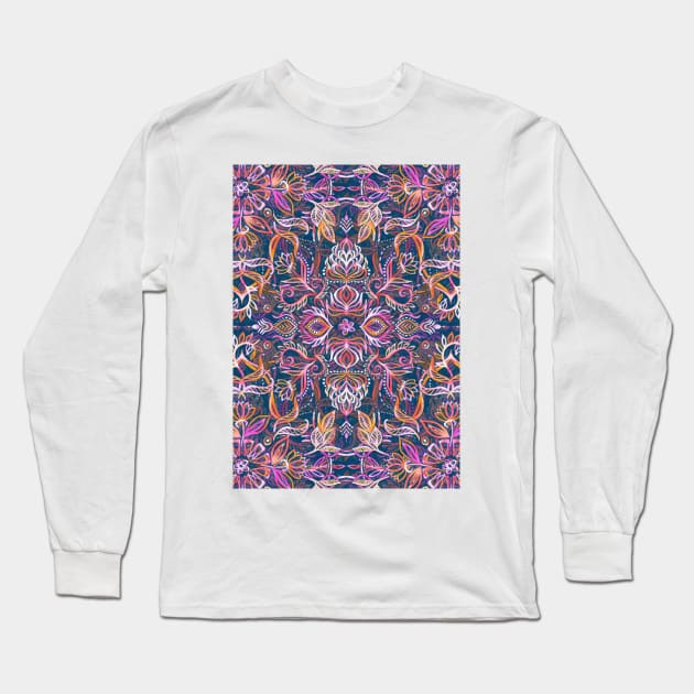 Vivid Celebration - a pattern in magenta, purple and orange Long Sleeve T-Shirt by micklyn